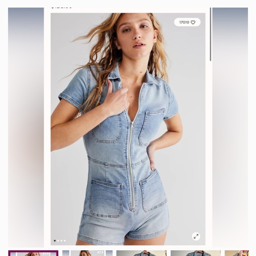 Light Blue Denim Romper